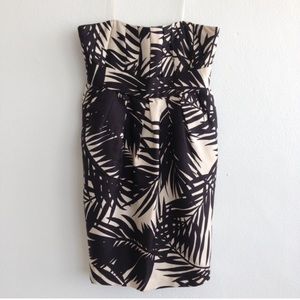 Ali Ro Black and Cream Strapless Dress